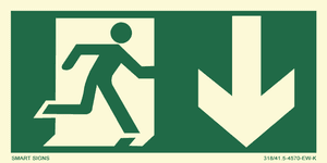 Huvudbild Springande man - Pil ner till h&ouml;ger, Aluminium, V&auml;lj storlek