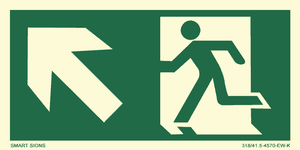 Huvudbild Springande man - Pil diagonalt upp V&auml;nster, Aluminium, V&auml;lj stor