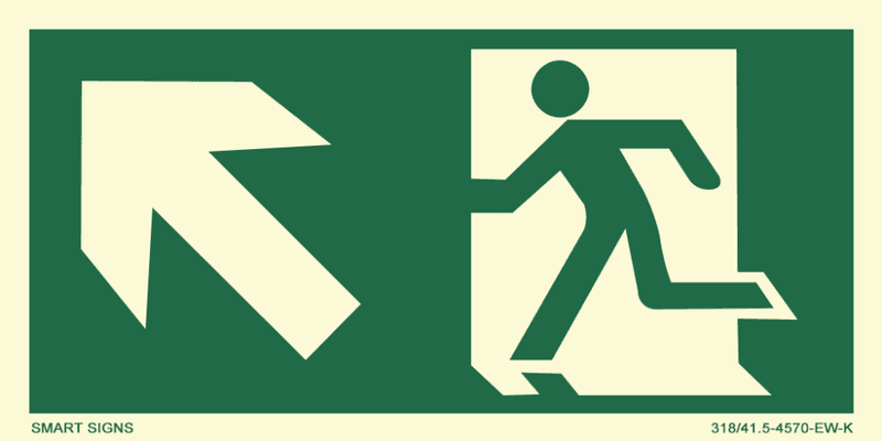 Springande man - Pil diagonalt upp Vänster, Aluminium, Välj stor