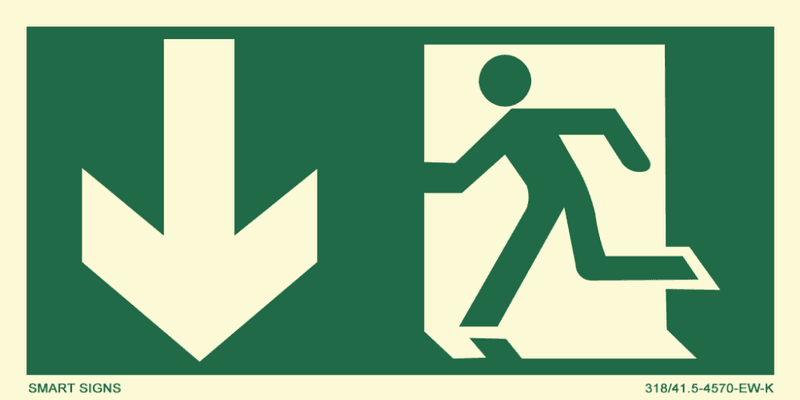 Løpende mann - Pil ned Venstre, Aluminium, Velg størrelse