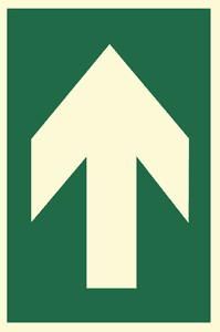 Huvudbild Utrymnings/N&ouml;dskylt - Pil rakt fram, Aluminium