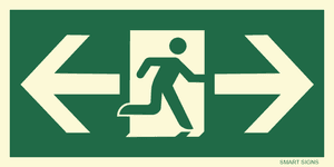 Huvudbild Springande man - Pil rakt fram V&auml;nster/H&ouml;ger, Aluminium, V&auml;lj st